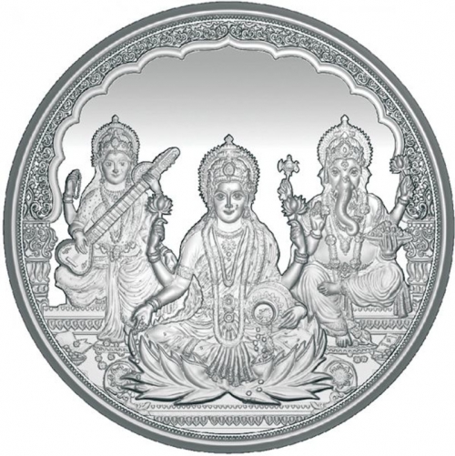 20 gram Lakshmi Ganesh Saraswati 999 silver coin by MMTC-PAMP divinera